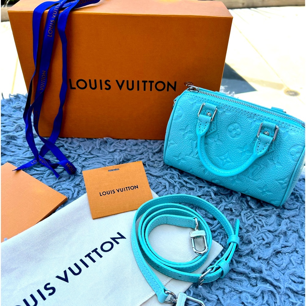 Louis Vuitton Nano Speedy Limited Edition! Gorgeous Iced Blue color! RARE!